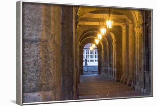 Spain, Santiago. Archways and Door Near the Main Square of Cathedral Santiago De Compostela-Emily Wilson-Framed Photographic Print