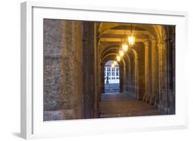 Spain, Santiago. Archways and Door Near the Main Square of Cathedral Santiago De Compostela-Emily Wilson-Framed Photographic Print