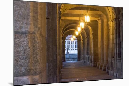 Spain, Santiago. Archways and Door Near the Main Square of Cathedral Santiago De Compostela-Emily Wilson-Mounted Photographic Print
