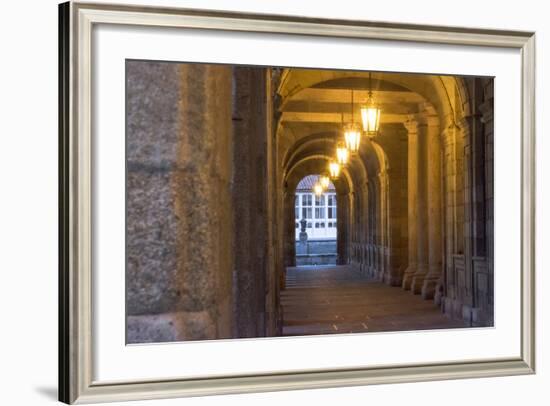 Spain, Santiago. Archways and Door Near the Main Square of Cathedral Santiago De Compostela-Emily Wilson-Framed Photographic Print