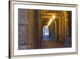 Spain, Santiago. Archways and Door Near the Main Square of Cathedral Santiago De Compostela-Emily Wilson-Framed Photographic Print