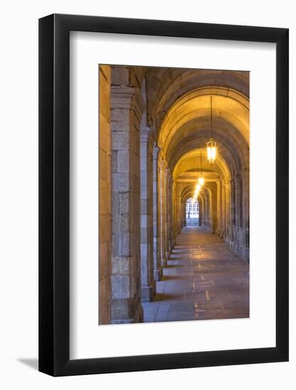 Spain, Santiago. Archways and Door Near the Main Square of Cathedral Santiago De Compostela-Emily Wilson-Framed Photographic Print