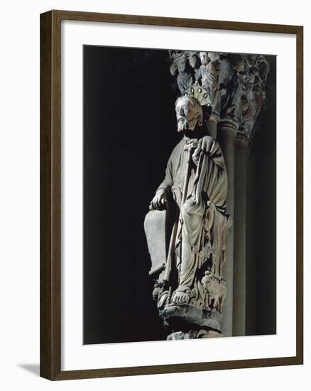 Spain, Santiago De Compostela, Figure of St James from Door of Glory in Cathedral-null-Framed Giclee Print