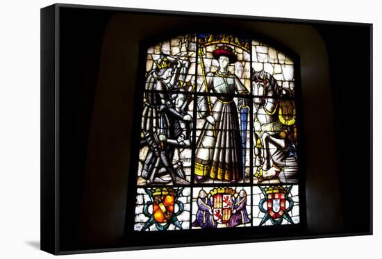 Spain, Segovia, Alcazar, Stained Glass Window, Medieval Lady-Samuel Magal-Framed Stretched Canvas