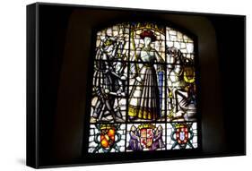 Spain, Segovia, Alcazar, Stained Glass Window, Medieval Lady-Samuel Magal-Framed Stretched Canvas