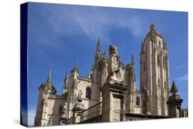 Spain, Segovia, Segovia Cathedral, Lion Statue-Samuel Magal-Stretched Canvas