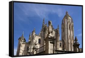 Spain, Segovia, Segovia Cathedral, Lion Statue-Samuel Magal-Framed Stretched Canvas