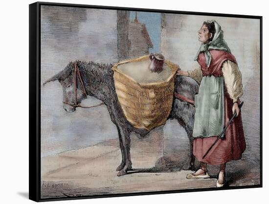 Spain, Seller of Sand-null-Framed Stretched Canvas