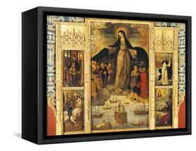 Spain, Seville, Alcazar Palace, Virgin of Seafarers' Altarpiece, 1535-Alejo Fernandez-Framed Stretched Canvas