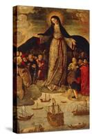 Spain, Seville, Alcazar Palace, Virgin of Seafarers-Alejo Fernandez-Stretched Canvas