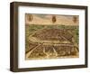 Spain, Seville, View of the City, Color Engraving from Civitates Orbis Terrarum-null-Framed Giclee Print