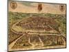 Spain, Seville, View of the City, Color Engraving from Civitates Orbis Terrarum-null-Mounted Giclee Print