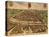 Spain, Seville, View of the City, Color Engraving from Civitates Orbis Terrarum-null-Stretched Canvas