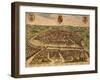 Spain, Seville, View of the City, Color Engraving from Civitates Orbis Terrarum-null-Framed Giclee Print