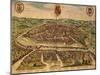 Spain, Seville, View of the City, Color Engraving from Civitates Orbis Terrarum-null-Mounted Giclee Print