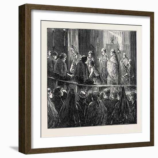 Spain: the Holy Week in Seville: the Cardinal Washing Poor Men's Feet 1873-null-Framed Giclee Print