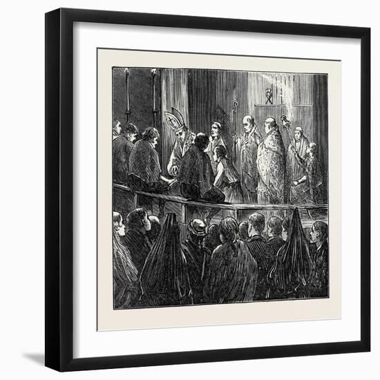 Spain: the Holy Week in Seville: the Cardinal Washing Poor Men's Feet 1873-null-Framed Giclee Print