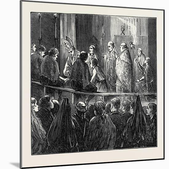 Spain: the Holy Week in Seville: the Cardinal Washing Poor Men's Feet 1873-null-Mounted Giclee Print