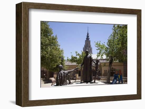 Spain, Toledo, Bronze Statue-Samuel Magal-Framed Photographic Print