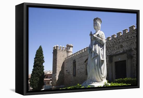 Spain, Toledo, Saint John of The Kings Church, Queen Isabel Statue-Samuel Magal-Framed Stretched Canvas