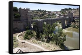 Spain, Toledo, Saint Martin Bridge (Puente de San Martin)-Samuel Magal-Framed Stretched Canvas