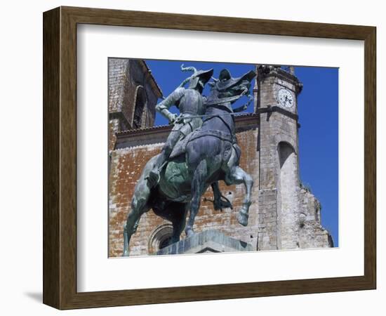 Spain, Trujillo, Plaza Mayor, Equestrian Statue of Francisco Pizarro-Charles Cottet-Framed Giclee Print