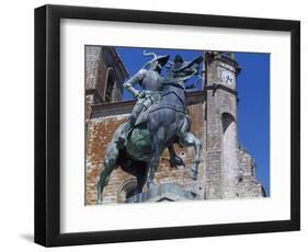 Spain, Trujillo, Plaza Mayor, Equestrian Statue of Francisco Pizarro-Charles Cottet-Framed Giclee Print