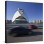 Spain, Valencia, Bridge, Cars, Ciudad De Las Artes Y De Las Ciencias, Palau-Rainer Mirau-Stretched Canvas