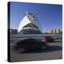 Spain, Valencia, Bridge, Cars, Ciudad De Las Artes Y De Las Ciencias, Palau-Rainer Mirau-Stretched Canvas