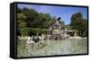 Spain, Valladolid, Botanic Gardens, Fountain-Samuel Magal-Framed Stretched Canvas