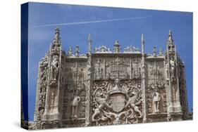 Spain, Valladolid, San Pablo Church, St. Gregory College Facade, Coat of arms of Catholic Monarchs-Samuel Magal-Stretched Canvas