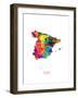 Spain Watercolor Map-Michael Tompsett-Framed Art Print