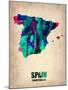 Spain Watercolor Map-NaxArt-Mounted Art Print