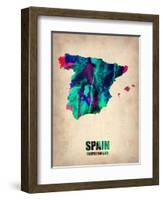 Spain Watercolor Map-NaxArt-Framed Art Print