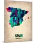 Spain Watercolor Map-NaxArt-Mounted Art Print