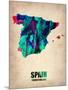 Spain Watercolor Map-NaxArt-Mounted Art Print