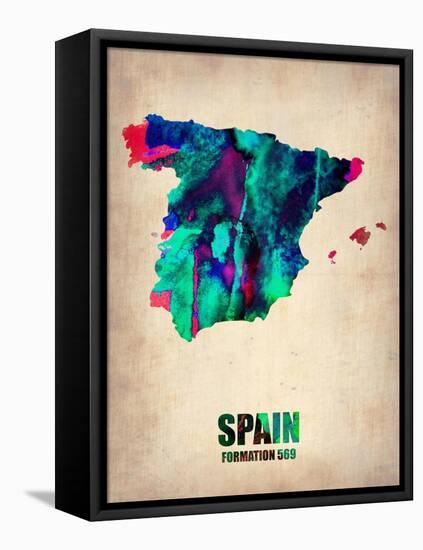 Spain Watercolor Map-NaxArt-Framed Stretched Canvas