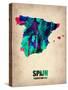 Spain Watercolor Map-NaxArt-Stretched Canvas