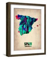 Spain Watercolor Map-NaxArt-Framed Art Print