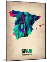 Spain Watercolor Map-NaxArt-Mounted Art Print