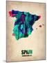 Spain Watercolor Map-NaxArt-Mounted Art Print