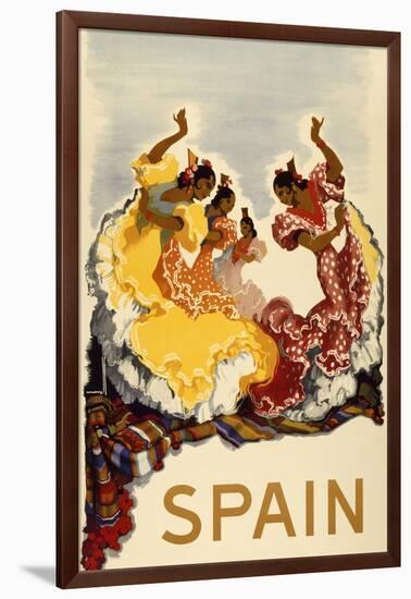 Spain - Women Dancing-null-Framed Giclee Print