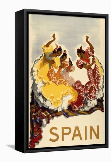 Spain - Women Dancing-null-Framed Stretched Canvas