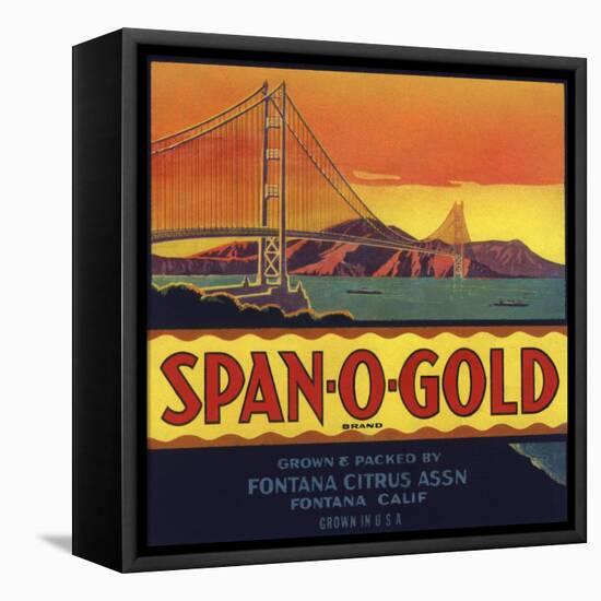 Span O Gold Brand - Fontana, California - Citrus Crate Label-Lantern Press-Framed Stretched Canvas