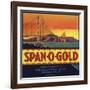 Span O Gold Brand - Fontana, California - Citrus Crate Label-Lantern Press-Framed Art Print