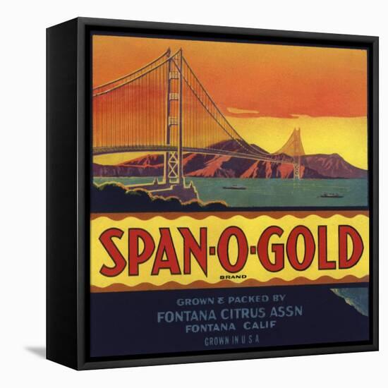 Span O Gold Brand - Fontana, California - Citrus Crate Label-Lantern Press-Framed Stretched Canvas