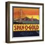 Span O Gold Brand - Fontana, California - Citrus Crate Label-Lantern Press-Framed Art Print