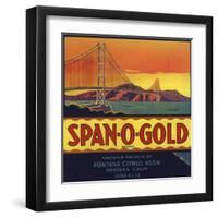 Span O Gold Brand - Fontana, California - Citrus Crate Label-Lantern Press-Framed Art Print