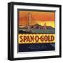 Span O Gold Brand - Fontana, California - Citrus Crate Label-Lantern Press-Framed Art Print