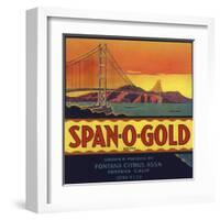 Span O Gold Brand - Fontana, California - Citrus Crate Label-Lantern Press-Framed Art Print